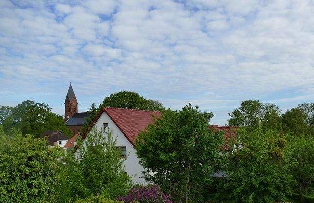 Blick Richtung Wiecker Kirche