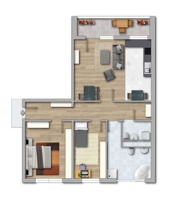 3-RWE 81,50m² 11-Geschosser Möbiliert