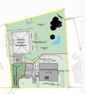 Lageplan als Planungsvariante aus dem Bauantrag