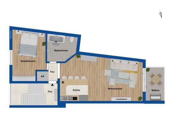 Grundriss Dachgeschosswohnung