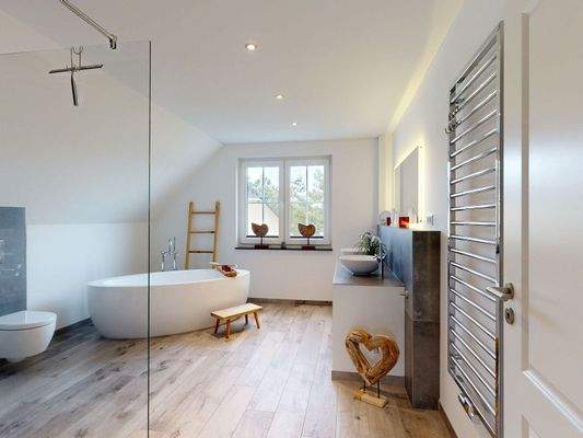 Tageslicht-Vollbad im Dachgeschoss