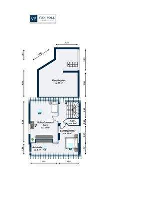 Obergeschoss Bemaßt