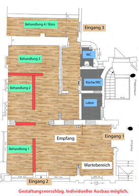 Grundriss mit Gestaltungsvorschlag