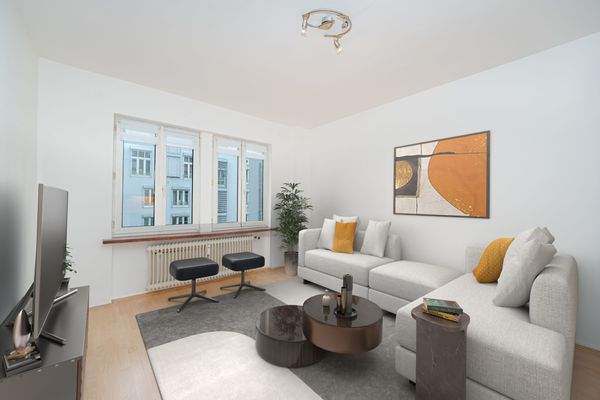 Wohnzimmer virtuelles Staging