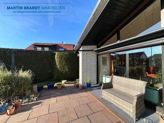 die sonnige Terrasse