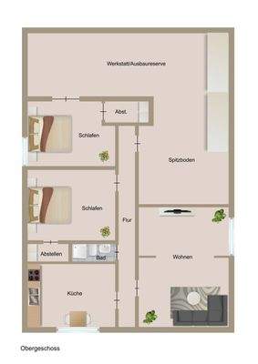 Grundriss OG Wohnhaus / Betrieb