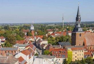 Blick über die historische Altstadt von Nauen