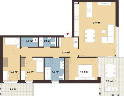 Am Emsbach II in Hohenems Grundriss Whg B02