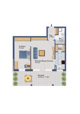 Grundriss - nicht maßstabsgetreu