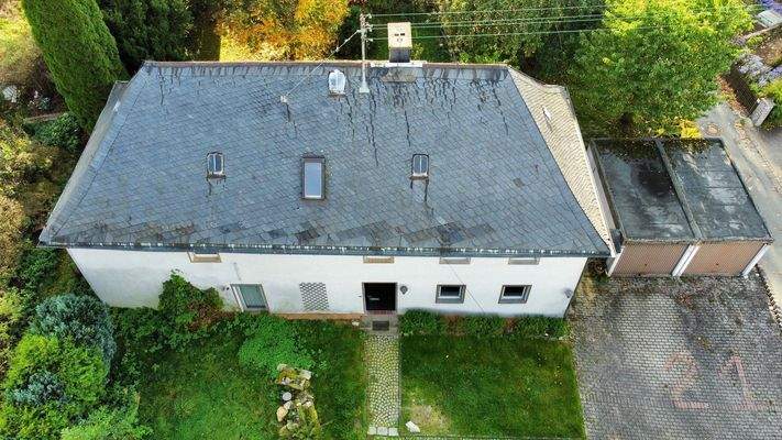 Drohnenfoto Hauseinagang