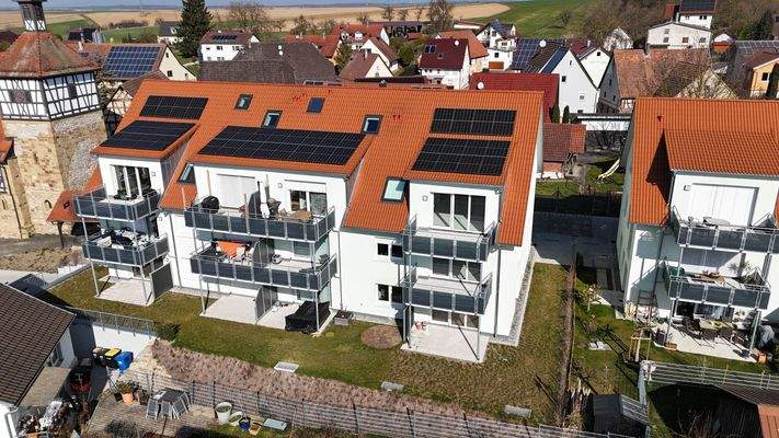 Moderne Wohnanlage von oben