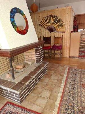 Kaminzimmer mit Sauna