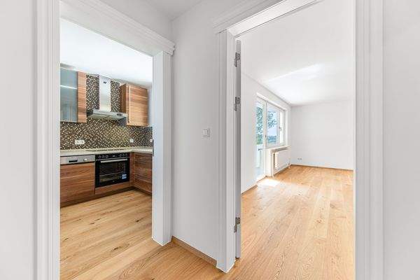 Küche mit Wohnzimmer