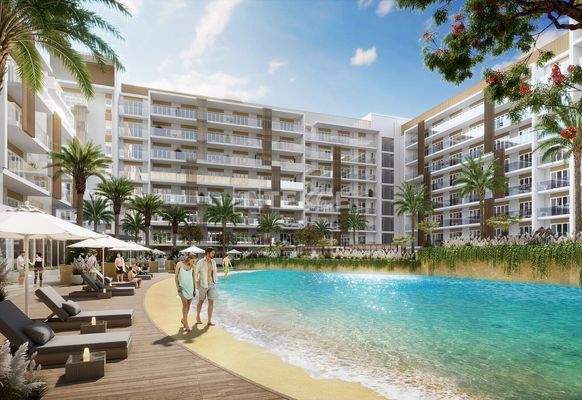 Flats in a Project with Lagoon Pool in Dubai Studio City