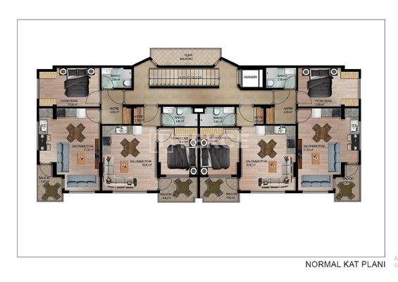 Stylish Apartments 400 m from the Beach in Alanya Center