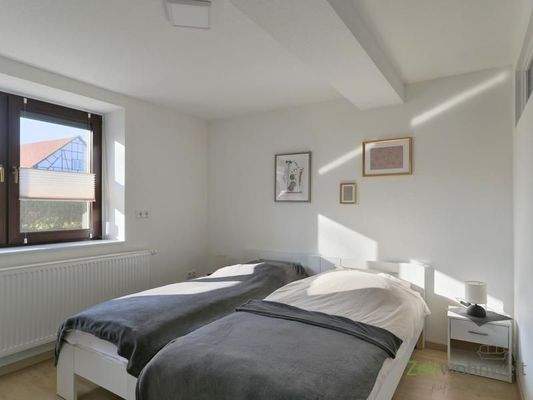 Blick ins Schlafzimmer