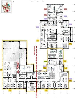 Grundriss 1. OG ca. 1.300 m² (teilbar ab ca. 730 m²)