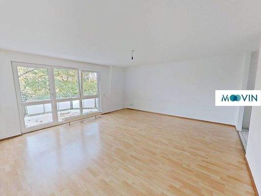 Ansicht I: Wohn- und Esszimmer mit offenem Küchenbereich