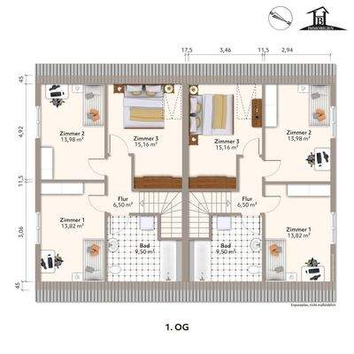 Grundriss Obergeschoss