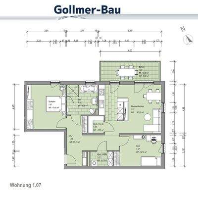 Grundriss Wohnung 1.07