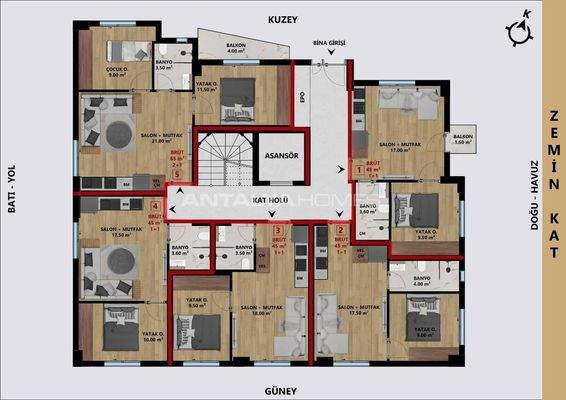 Flats Close to the Coast in Güvenlik, Muratpaşa