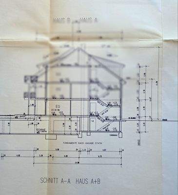 Grundriss Schnitt A-A Haus A+B Ausschnitt