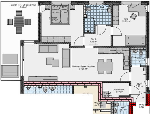 Grundriss Whg 8 im OG
