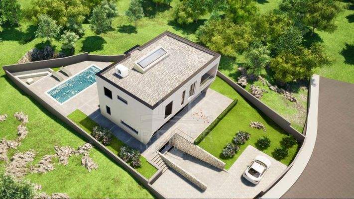 Moderne Villa umgeben