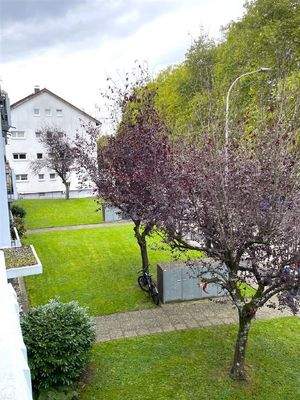 Sicht vom Balkon auf das Grundstück