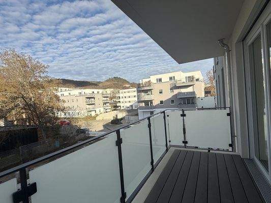 Balkon mit Blick auf den Käuzchenberg