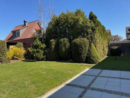 mit der Rasenfläche