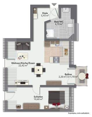 Der Grundriss der Wohnung