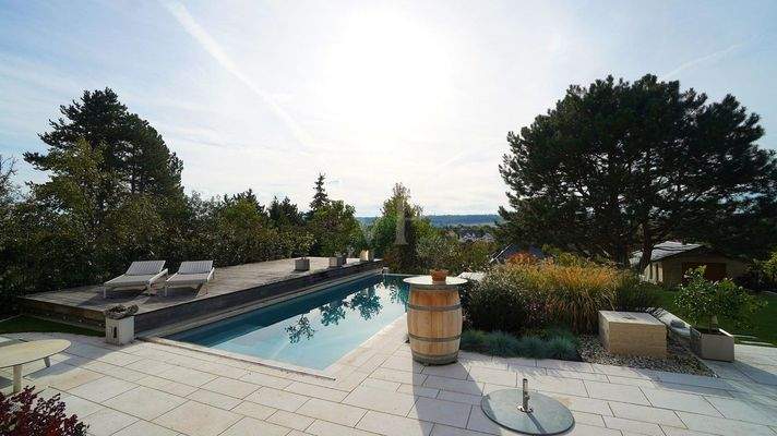 beheizter Pool mit Gegenstromanlage und Weitblick