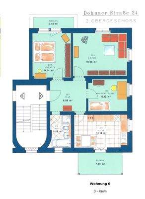 Grundriss Wohnung 6 - 2.OG