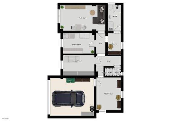 Einrichtungsbeispiel Kellergeschoss