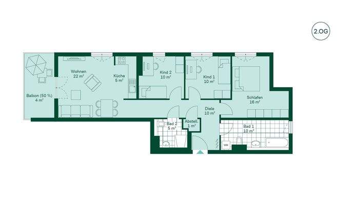 Komfortabler Grundriss