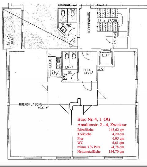 Zwickau-Innenstadt Büros, Büroräume, Büroflächen 