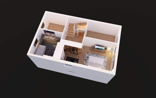 3D Grundriss Obergeschoss