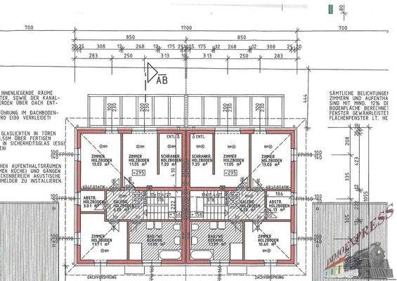 Plan Obergeschoß Menzl-Bau