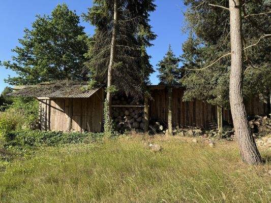 Ansicht des Schuppens vom Garten