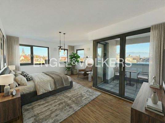 Hauptschlafzimmer mit Ankleide und Bad en Suite (Einrichtungsbeispiel)