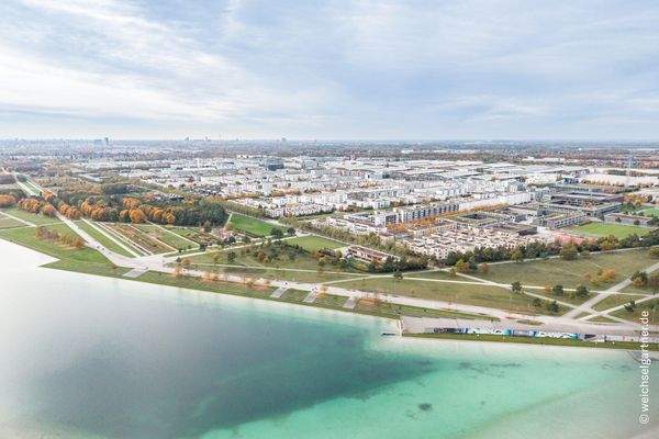 Drohnenaufnahme – Messestadt