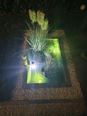 Brunnen Abends - Terrasse