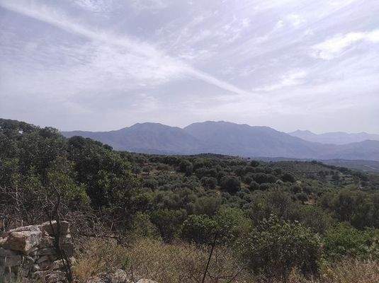 Kreta, Karoti: Grundstück mit Baugenehmigung und atemberaubendem Bergblick zu verkaufen
