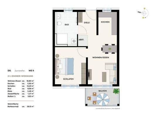 Grundriss Wohnung Nr. 9