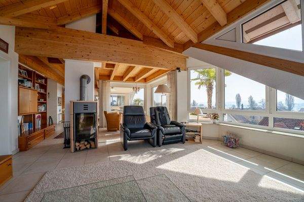 Wohnzimmer mit Kaminofen