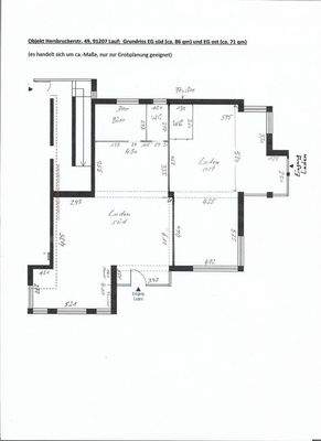 Grundriss mit ca.-Maßen
