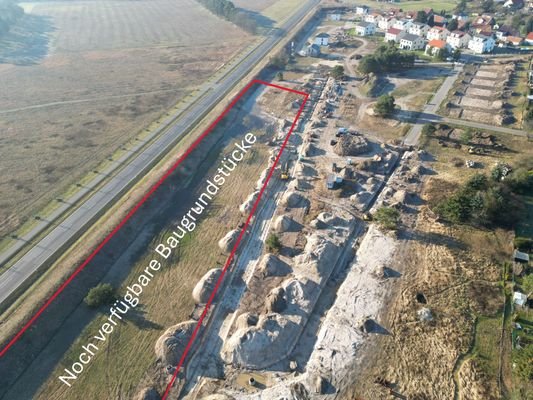 Die Erschließungsstraßen sind erkennbar