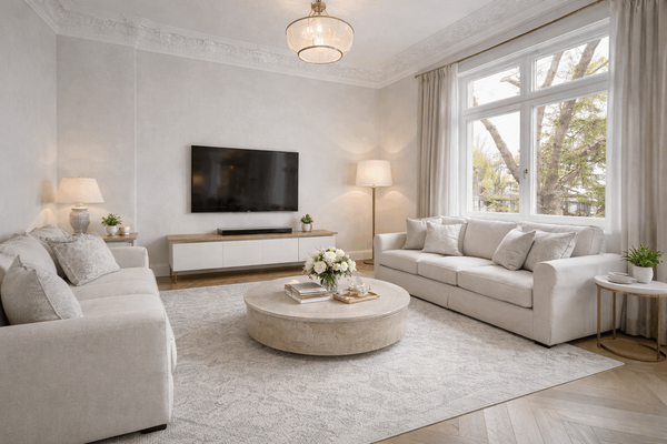 Wohnzimmer KI-generiert