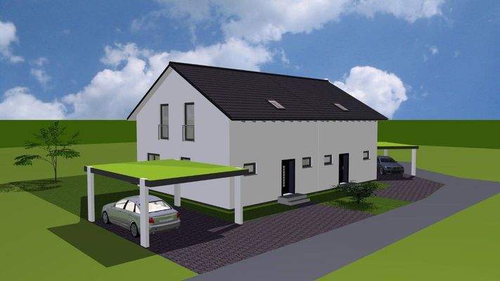 Projektiertes Doppelhaus